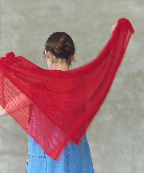 THROW（スロー） ストール マフラー Linen Cross Mesh Scarf
