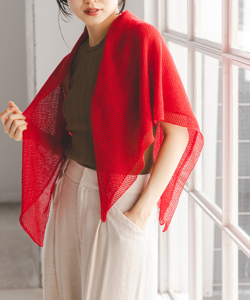 THROW（スロー） ストール マフラー Linen Cross Mesh Scarf