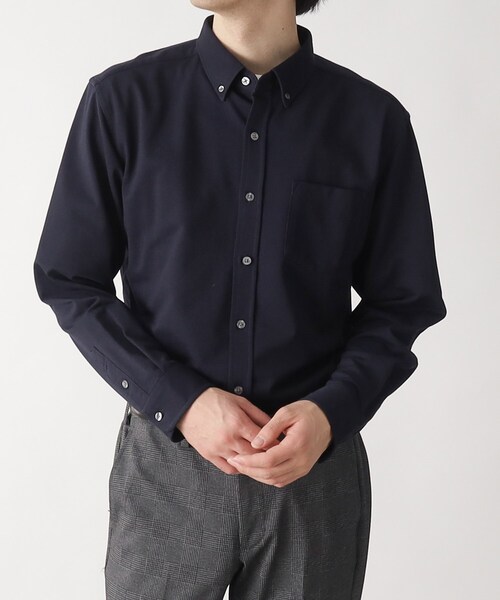 「THE SHOP TK 」 長袖シャツ 02 ネイビー メンズ_画像2