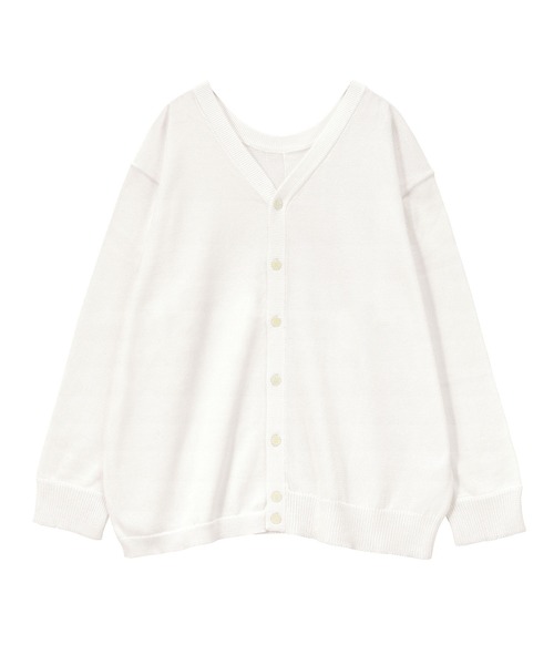 「ZUCCa」 ニットカーディガン M size グレー レディース_画像4