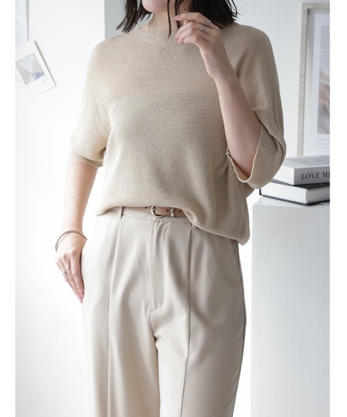 【美品】fifthカットソー/サマーニット/シンプルカットソー/トップス fifth（フィフス） ニット セーター ラメボートネックサマーニット