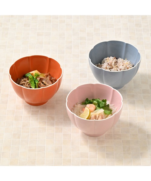 Francfranc（フランフラン） 食器 フラワー ミニ 丼ぶり オレンジ 食器