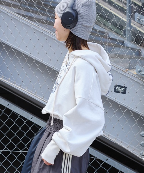 「etsinta」 ジップアップパーカー ONE SIZE ベージュ レディース_画像4