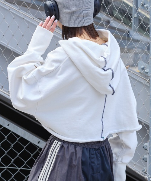 「etsinta」 ジップアップパーカー ONE SIZE ベージュ レディース_画像5