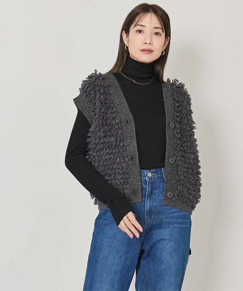 「ur's」 ニットベスト M アイボリー レディース_画像9