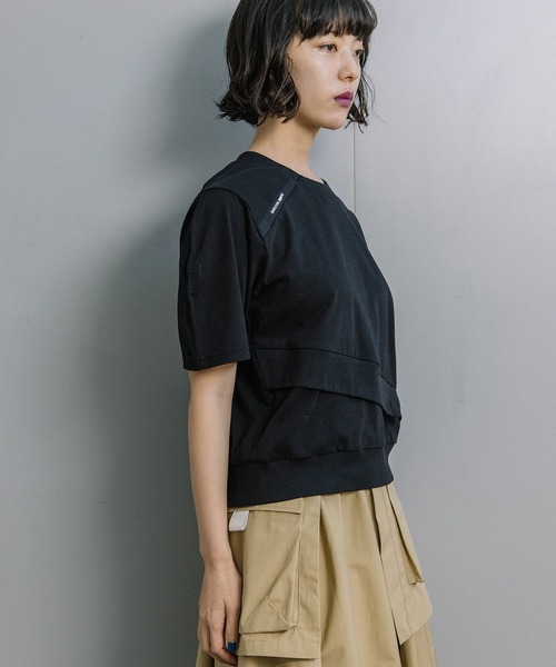 tシャツ レイヤードトップス レディースの画像