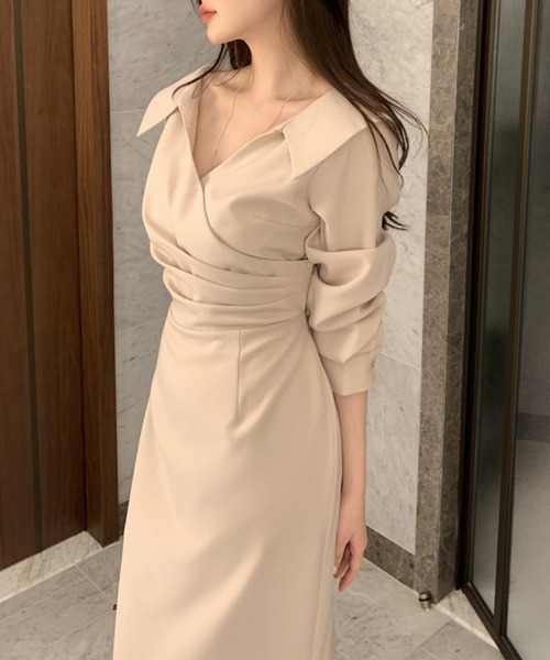「Jasmine Grandiflorum」 長袖ワンピース FREE ブラック レディース_画像7