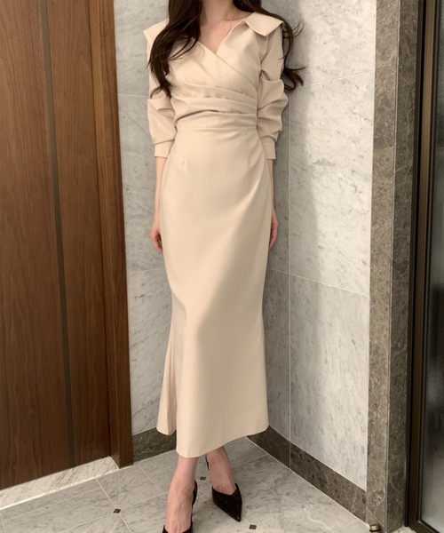 「Jasmine Grandiflorum」 長袖ワンピース FREE ブラック レディース_画像9