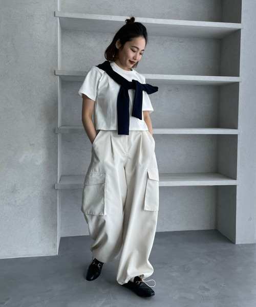 「ETRE TOKYO」 カーゴパンツ S ネイビー レディース_画像4