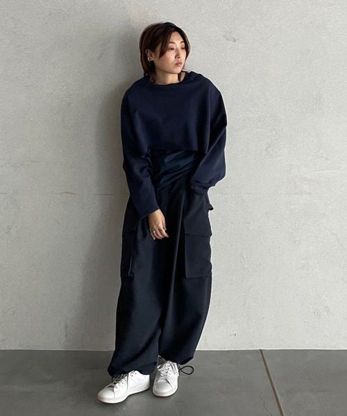 「ETRE TOKYO」 カーゴパンツ S ネイビー レディース_画像9