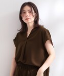 ブラウス シャツ 半袖 「ストレッチ/防シワ/...の詳細画像2