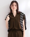 ブラウス シャツ 半袖 「ストレッチ/防シワ/...の詳細画像1