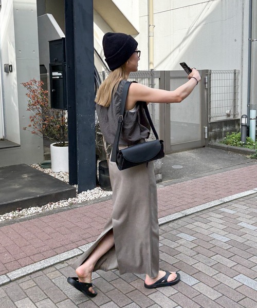 「feepur」 ノースリーブブラウス MEDIUM ブラウン レディース_画像3