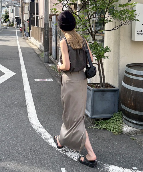 「feepur」 ノースリーブブラウス MEDIUM ブラウン レディース_画像7