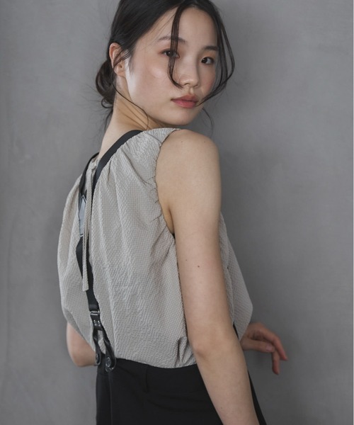 「feepur」 ノースリーブブラウス MEDIUM ブラウン レディース_画像9