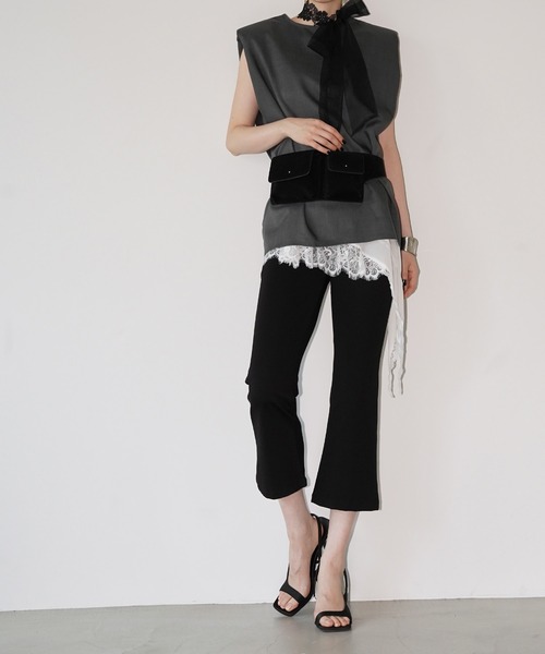 chuclla（チュクラ） パンツ ストレッチフレア サブリナパンツ