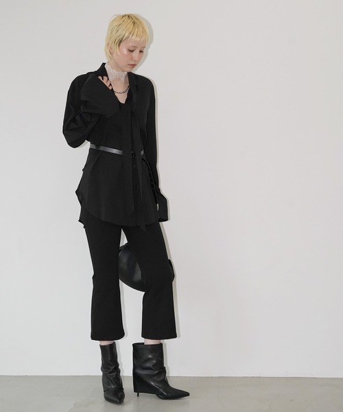 chuclla（チュクラ） パンツ ストレッチフレア サブリナパンツ