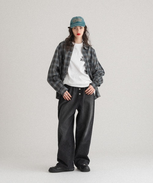 「WISH FOR EVER」 長袖シャツ LARGE ブラック メンズ_画像2