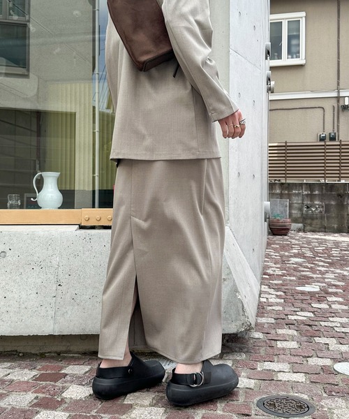 「feepur」 ロングスカート MEDIUM チャコールグレー レディース_画像6