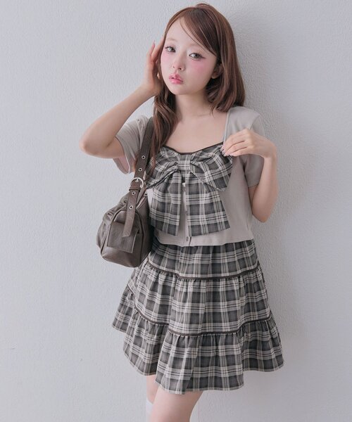 OLIVE des OLIVE（オリーブデオリーブ） ワンピース 半袖 リボン