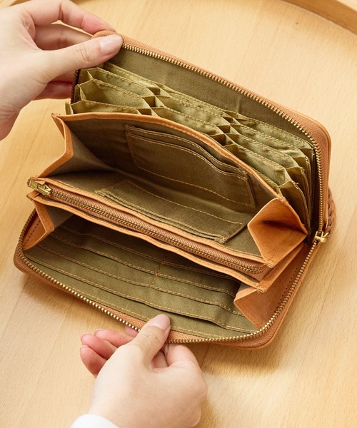 財布 zucchero ズッケロ 長財布 レディース 本革 大容量 縦型カード