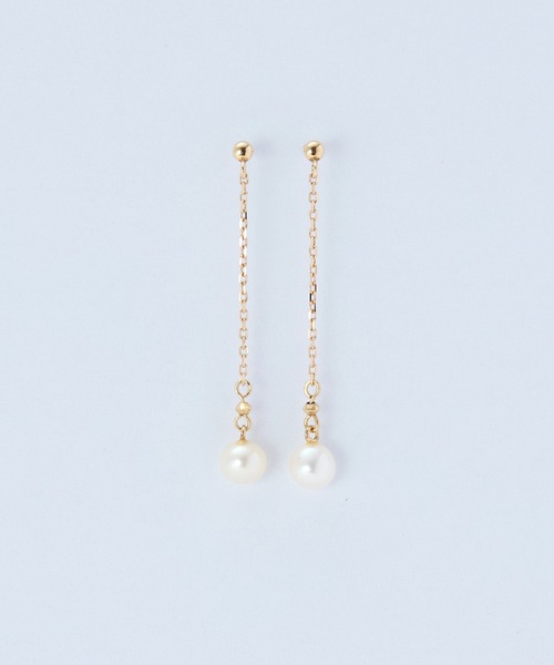 Phoebe（フィービー） ピアス 「K10」チェーンパールピアス/BOX付き