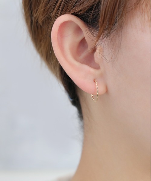 K10 フープピアス パール 小ぶり jewel closet by L&CO Jewel closet by L&Co. ピアス K10 フープ レディース