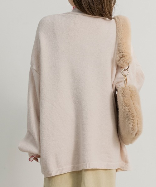 DAY CLOSET カーディガン レディース ボタンレスふんわりモヘア風