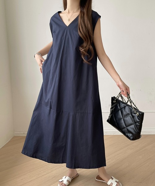 emi+ ワンピース Vネックノースリーブワンピース : ZOZOTOWN Yahoo!店