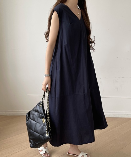 emi+ ワンピース Vネックノースリーブワンピース : ZOZOTOWN Yahoo!店