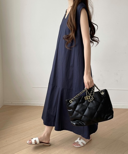 emi+ ワンピース Vネックノースリーブワンピース : ZOZOTOWN Yahoo!店