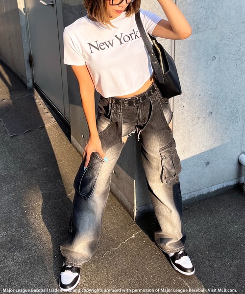 tシャツ 「MLB」クロップドTシャツ レディース BACK TO THE FIELD tシャツ 「MLB」クロップドTシャツ
