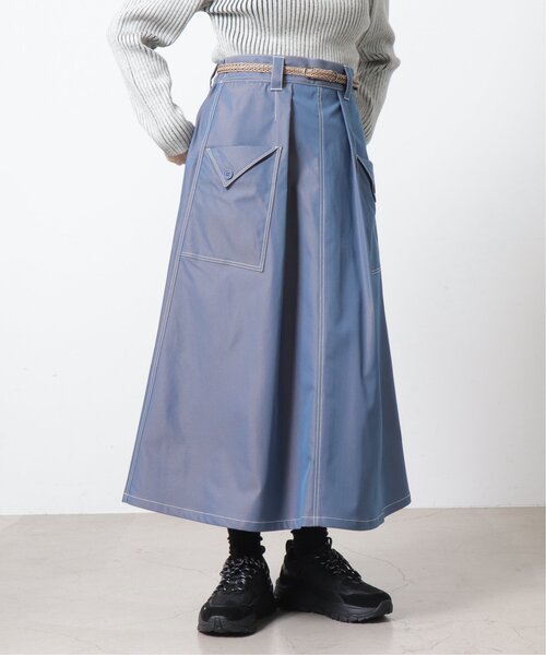 極美品ケイミー　kayme ダブルジャージー スカート 9号 ネイビー ケイミー kayme ダブルジャージー ミモレ丈Aラインスカート 9号