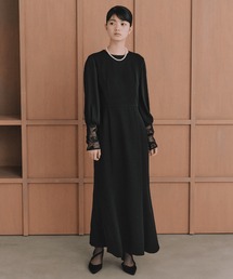 値下げ不可シャネル☆エンブロイダリーブラックワンピース34 kaene（カエン） 喪服 パーティードレス ワンピース エンブロイダリー