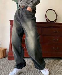 ワイド ウォッシュド デニム ストリート ルーズ 春 韓国 hr8147 バックデザインウォッシュドワイドデニムパンツ TO0139 – YOLO