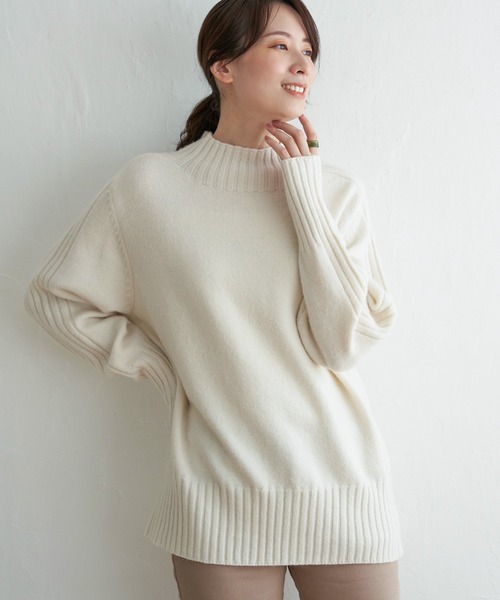 ikka（イッカ） ニット セーター ハイネックバックスリットプル