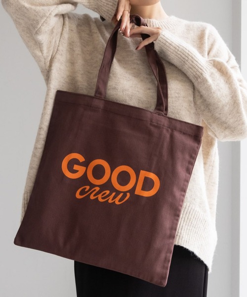 トートバッグ GOOD CREW ロゴプリントツイルトートバッグ