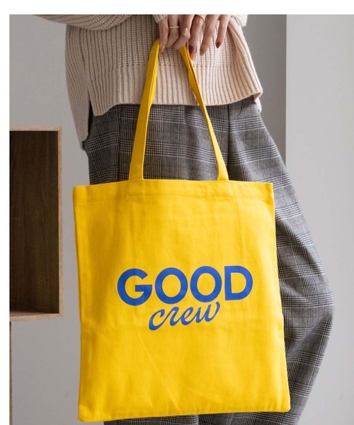 トートバッグ GOOD CREW ロゴプリントツイルトートバッグ