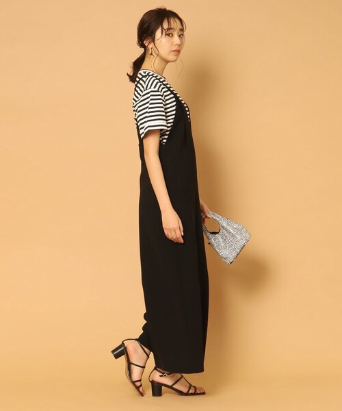 DRESSTERIOR オールインワン/サロペット 黒 0123724L0037 DRESSTERIOR サロペット オーバーオール 「ストレッチ/洗える