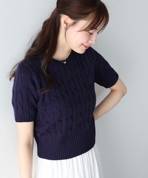 BLUEEAST（ブルーイースト） ニット セーター 半袖ケーブルニット