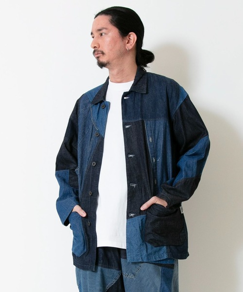 Johnbull「rebear」デニムパッチワークカバーオール Johnbull（ジョンブル） カバーオール 「rebear by Johnbull」パッチ