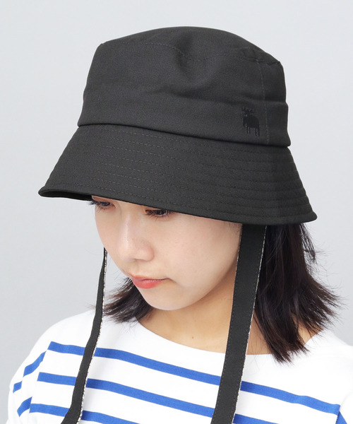 【美品】ブラウン リボン付き バケットハット M-S moz 帽子 ハット リボン付き バケットハット レディース