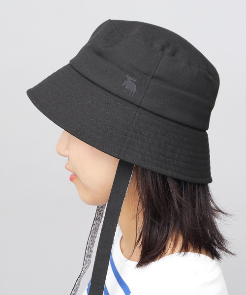 黒リボン付きバケットハット moz 帽子 ハット リボン付き バケットハット レディース