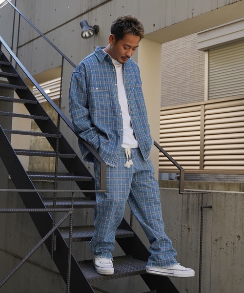 Re:room（リルーム） シャツ チェックステッチビックデニムシャツ