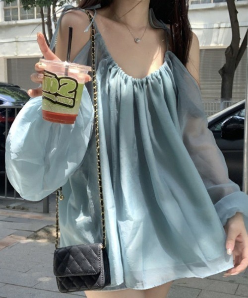tシャツ シアーオフショルダードルマンブラウス レディース deux amour tシャツ シアーオフショルダードルマンブラウス