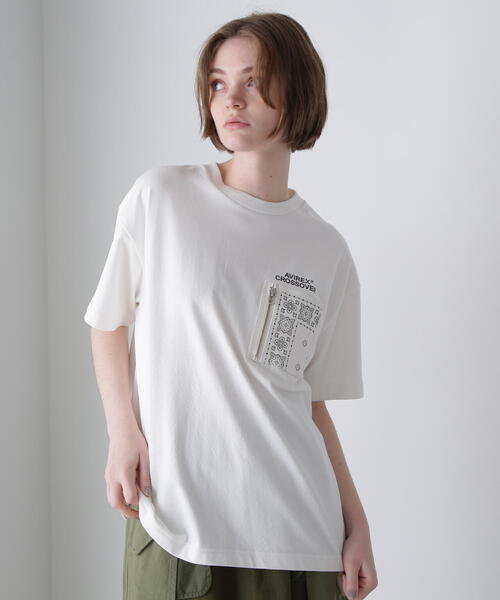 tシャツ 「CROSSOVER」DENIM POCKET T-SHIRT / クロスオーバー デニム ポケット Tシャツ レディース