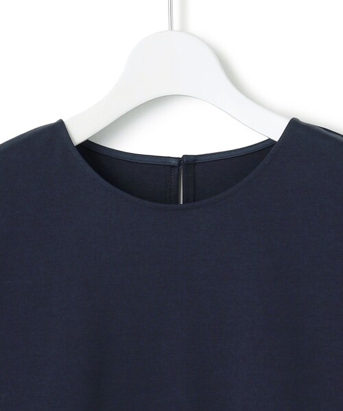 【美品】23区【洗える】コットンポンチコンビジャージーペプラムカットソー（38） 洗える】コットンポンチコンビジャージー ペプラム カットソー