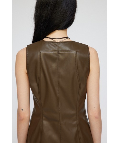 LAGUA GEM（ラグアジェム） ワンピース FAUX LEATHER ZIP ミニ