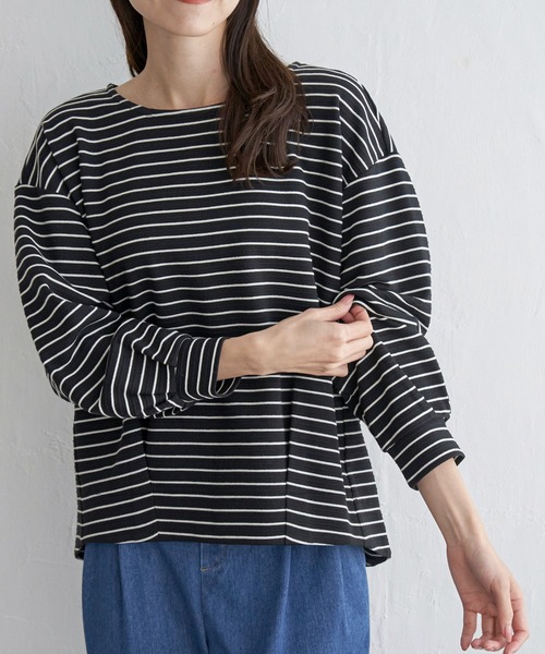 ikka（イッカ） tシャツ リップル裾タックプルオーバー レディース