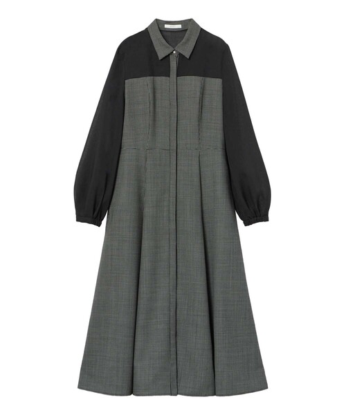 専用　新品 ANAYI シャツワンピース 38サイズ アナイ ロングワンピース ANAYI シャツワンピース シアーコンビフレア ワンピース
